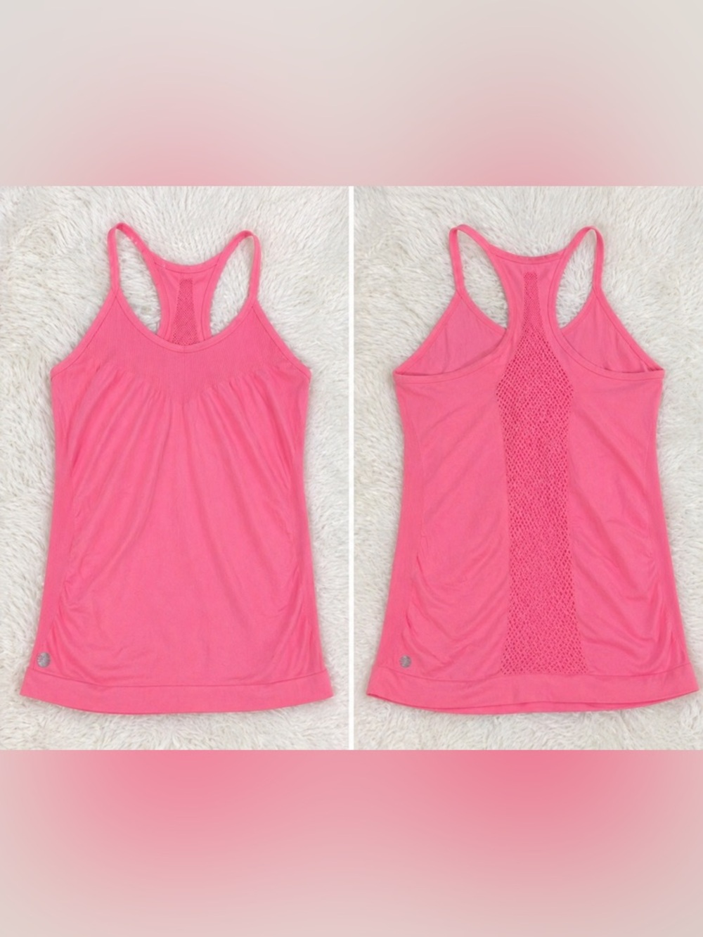 Zella Meridian Seamless Racerback Tank Pink Medium Workout Yoga Athleisure Top - Picture 5 of 10